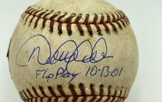 Historic Derek Jeter "The Flip Play" Final Out Signed Game Used Baseball JSA - MLB Autographed Game Used Baseballs